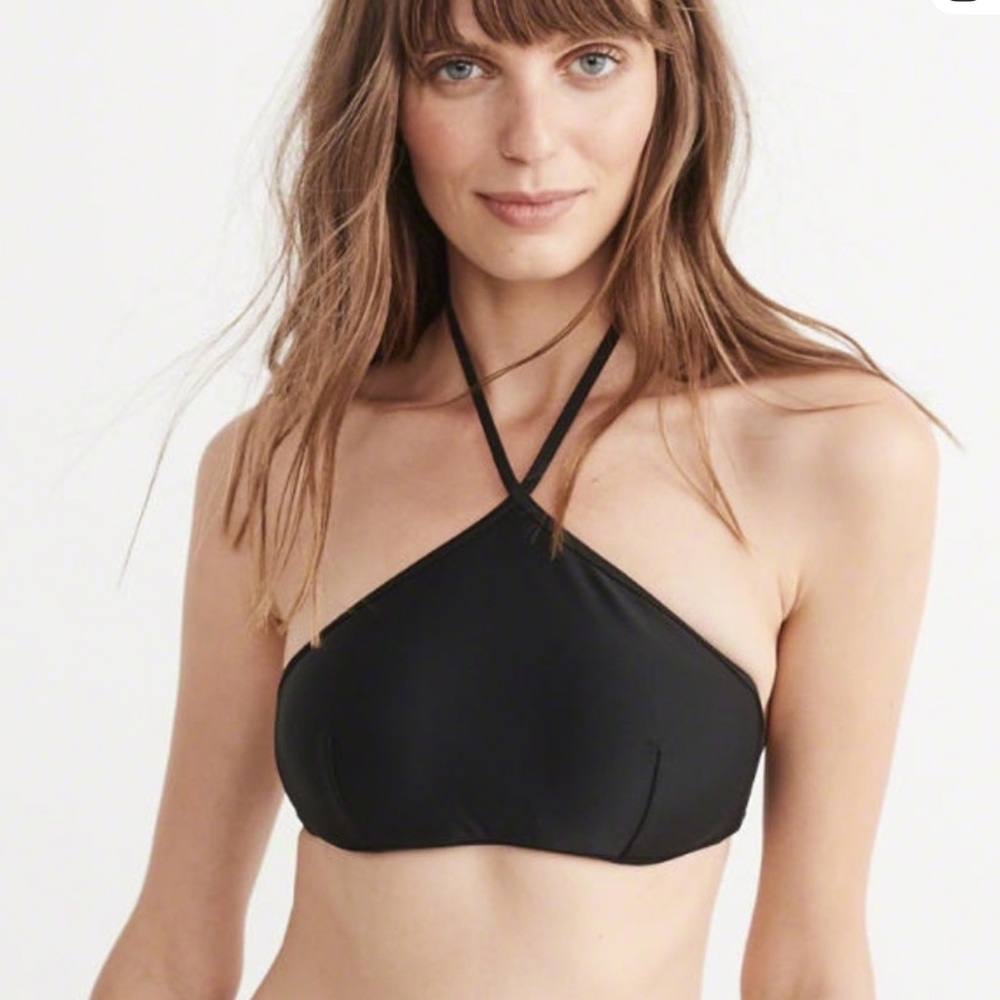 NWT Abercrombie & Fitch Black Bikini Set: Halter Top Size XS Bottom Size S